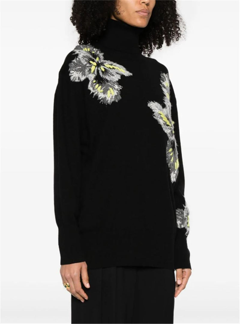 PATTERNED INTARSIA-KNIT CASHMERE-BLEND JUMPER