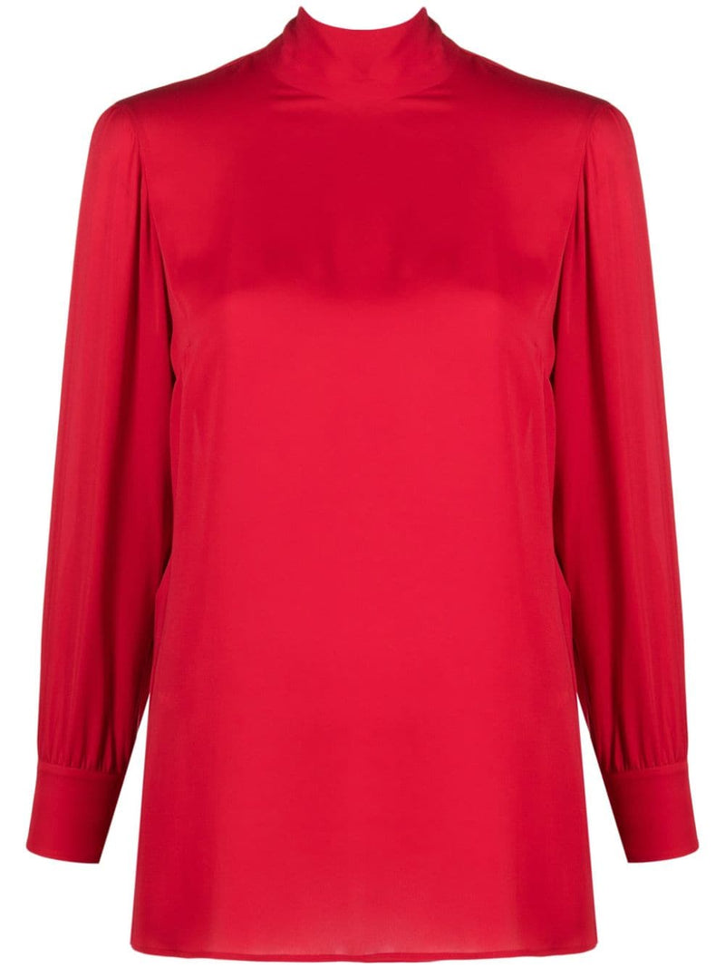TIE-NECK SILK BLOUSE