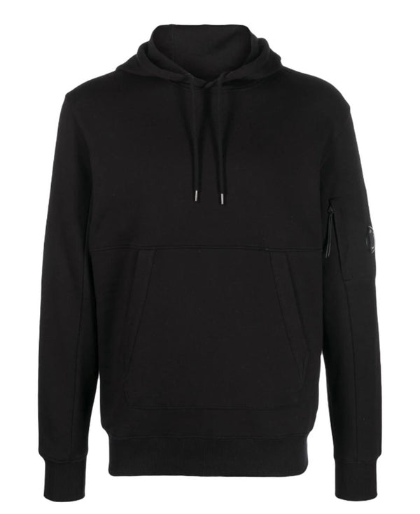 LENS-DETAIL HOODED COTTON JUMPER