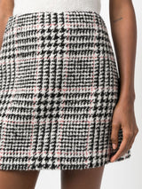 CHECK-PATTERN TWEED MINI SKIRT