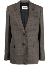 PLAID-CHECK SINGLE-BREASTED BLAZER