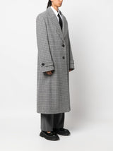 HOUNDSTOOTH-PATTERN VIRGIN-WOOL COAT