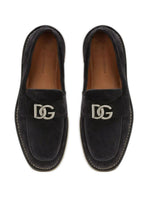 LOGO-LETTERING SUEDE LOAFERS
