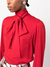 TIE-NECK SILK BLOUSE