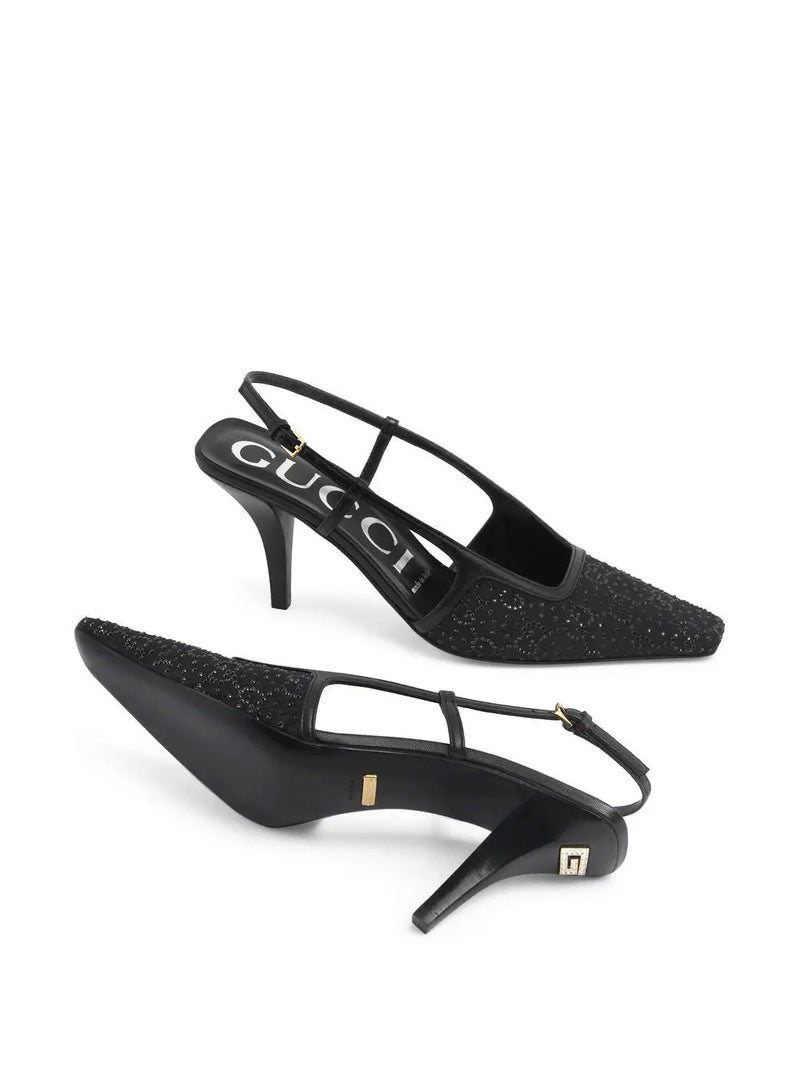 CRYSTAL-EMBELLISHED POINTED-TOE PUMPS