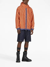LOGO-PRINT SLOUCHY-HOOD WINDBREAKER