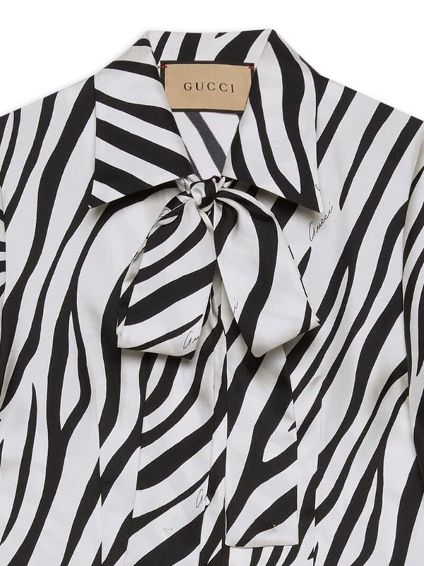 ZEBRA-PRINT SILK SHIRT