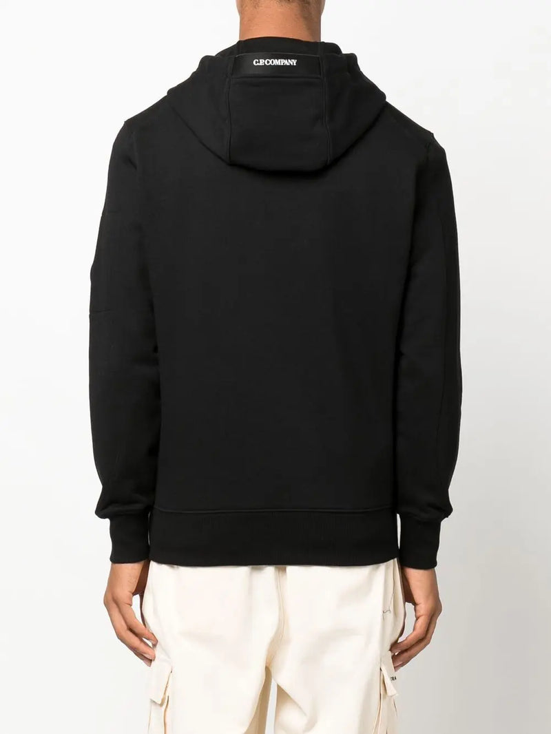 DIAGONAL RAISED FLEECE HOODED SWEATSHIRT