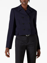 DOUBLE-BREASTED MOHAIR CROPPED JACKET