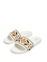 EMBROIDERED TERRY SLIDES