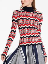 CHEVRON-KNIT ROLL-NECK JUMPER