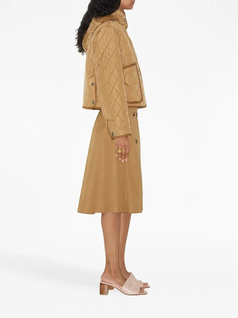 DIAMOND-QUILTED HOODED JACKET