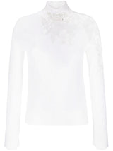 LACE-TRIM WOOL JUMPER