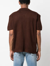 LOGO-EMBROIDERED KNITTED POLO SHIRT