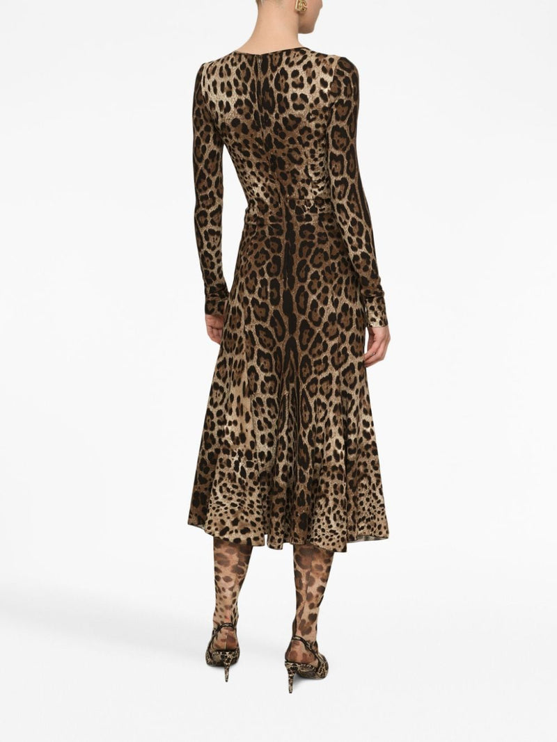 LEOPARD-PRINT MIDI DRESS