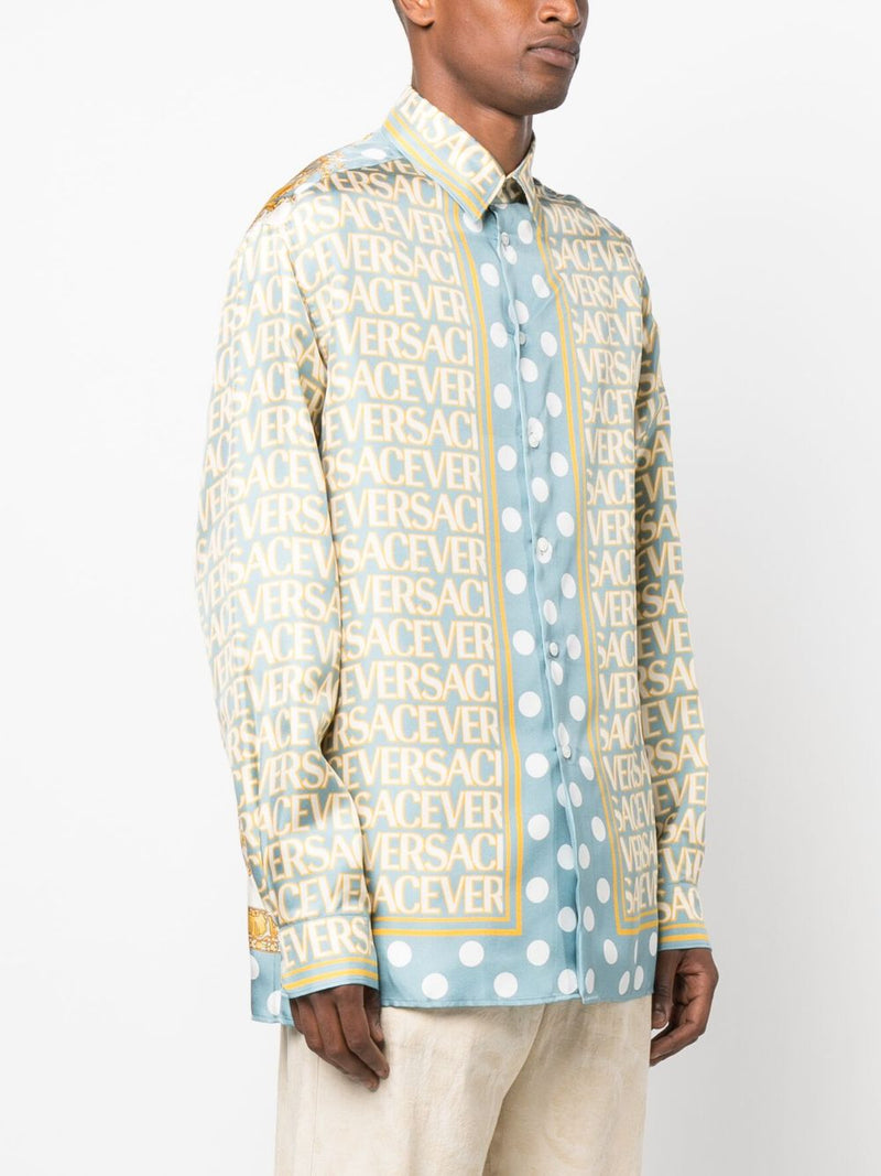 VERSACE ALLOVER-PRINT SILK SHIRT