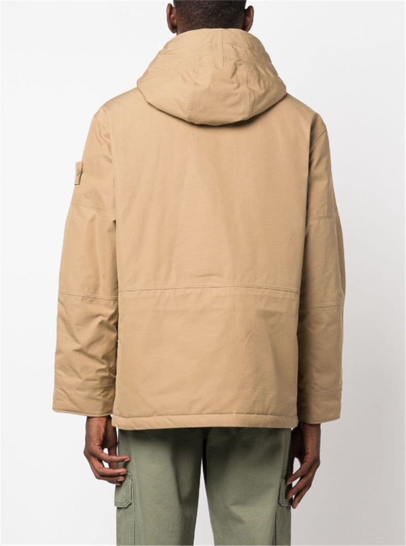 GARMENT-DYED COTTON HOODED JACKET