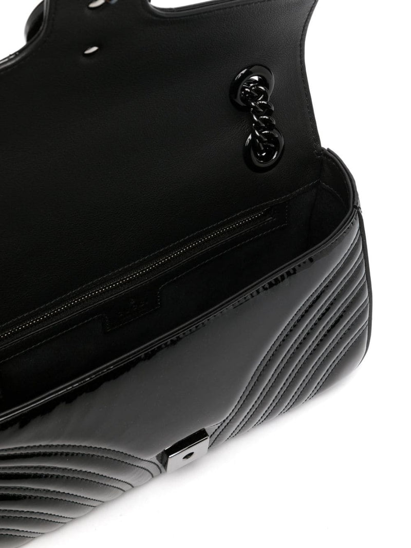 SMALL GG MARMONT PATENT-LEATHER SHOULDER BAG