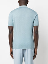 LA GRECA POINTELLE-KNIT POLO SHIRT