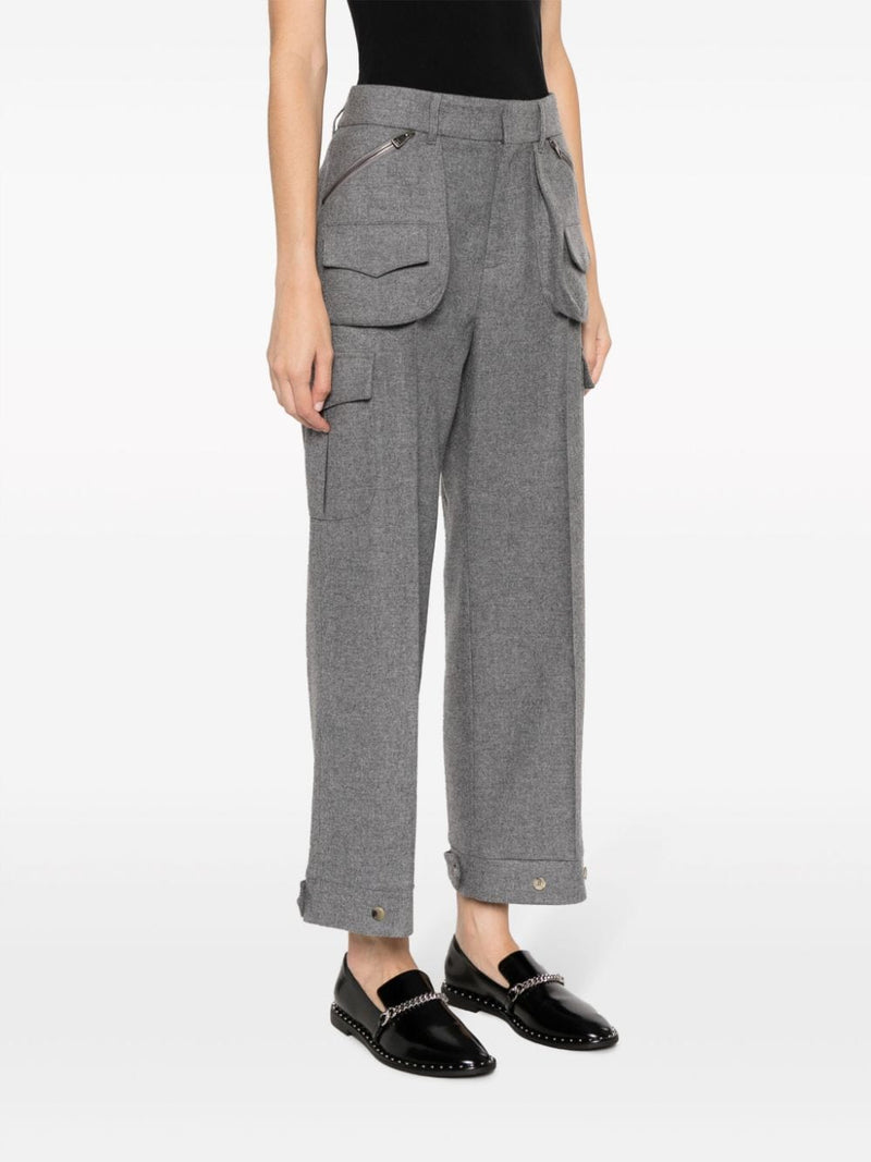 STRAIGHT-LEG WOOL CARGO TROUSERS