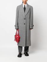 HOUNDSTOOTH-PATTERN VIRGIN-WOOL COAT