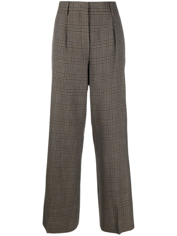 PLAID VIRGIN WOOL TROUSERS