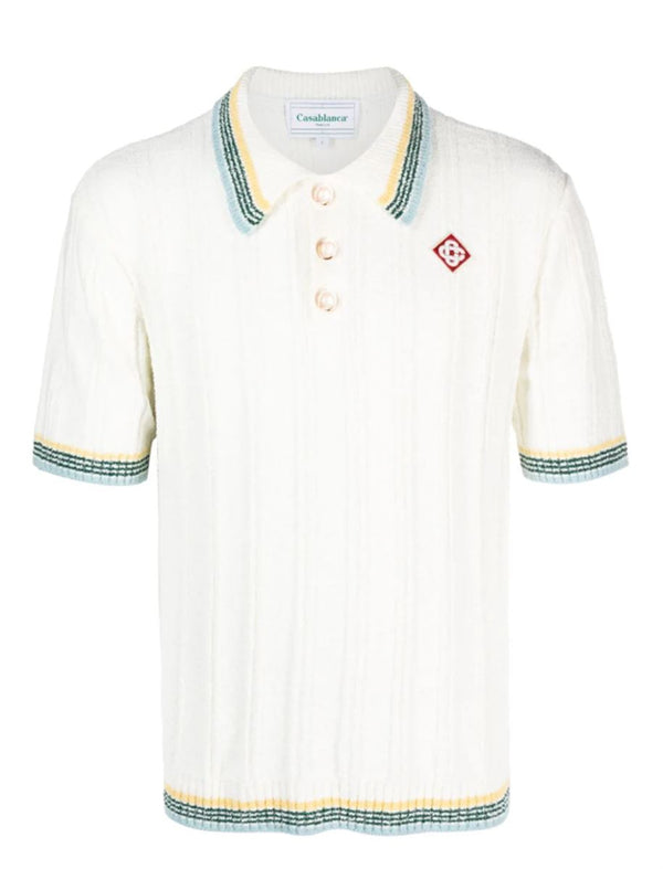 RIBBED-KNIT POLO SHIRT