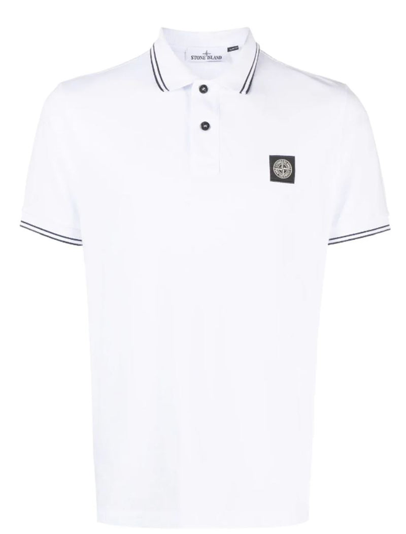 COMPASS-PATCH COTTON POLO SHIRT