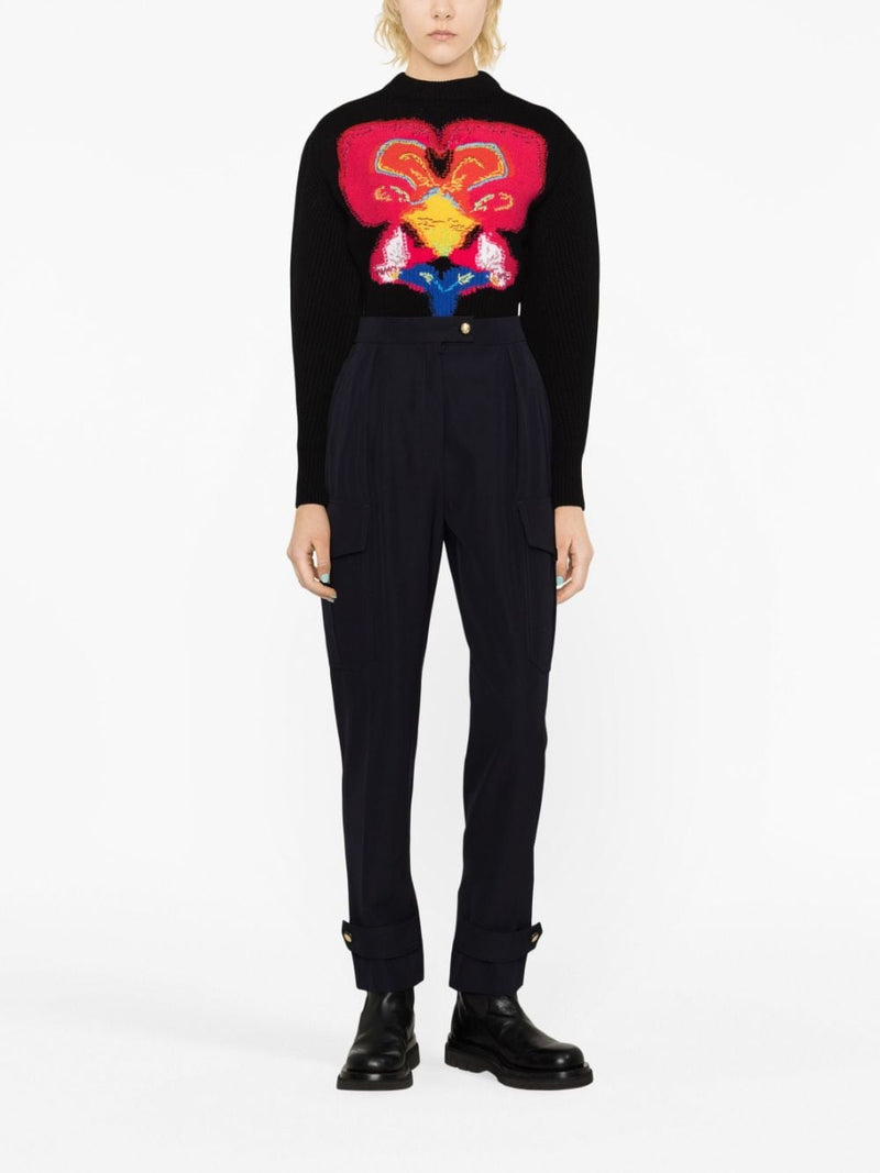 ORCHID-INTARSIA WOOL JUMPER