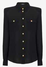 CREPE SHIRT WITH GOLDEN BUTTONS