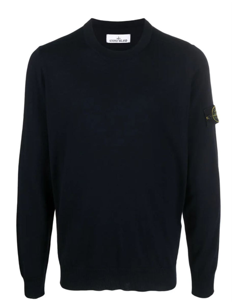 COMPASS-PATCH VIRGIN WOOL JUMPER