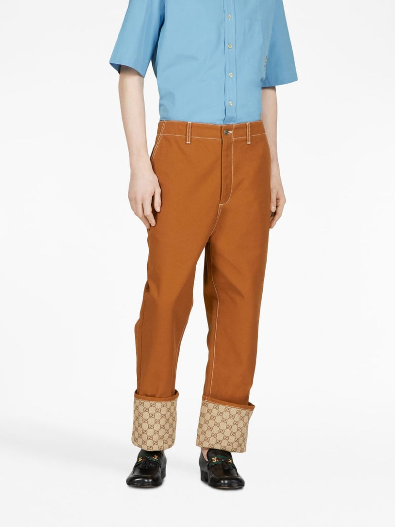 GG CANVAS TURN-UP TROUSERS