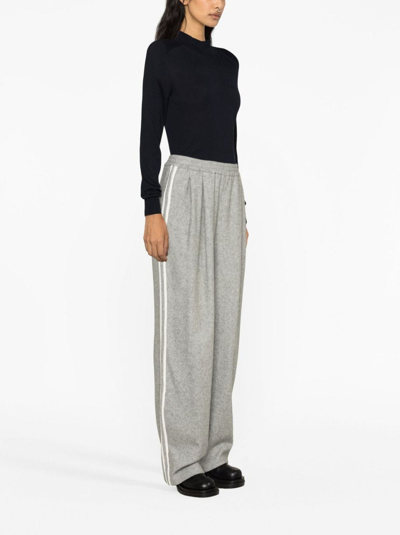 SIDE-STRIPE WOOL-BLEND TRACK PANTS