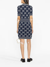 GG DAMIER-JACQUARD POLO DRESS