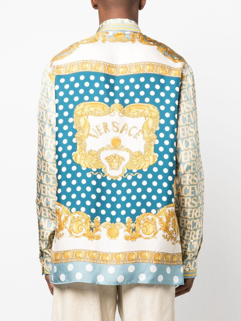 VERSACE ALLOVER-PRINT SILK SHIRT