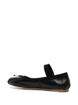LOGO-PRINT LEATHER BALLERINA SHOES