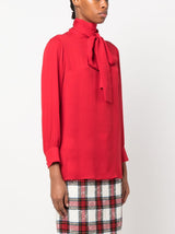 TIE-NECK SILK BLOUSE