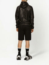 LEATHER HOODED JACKET