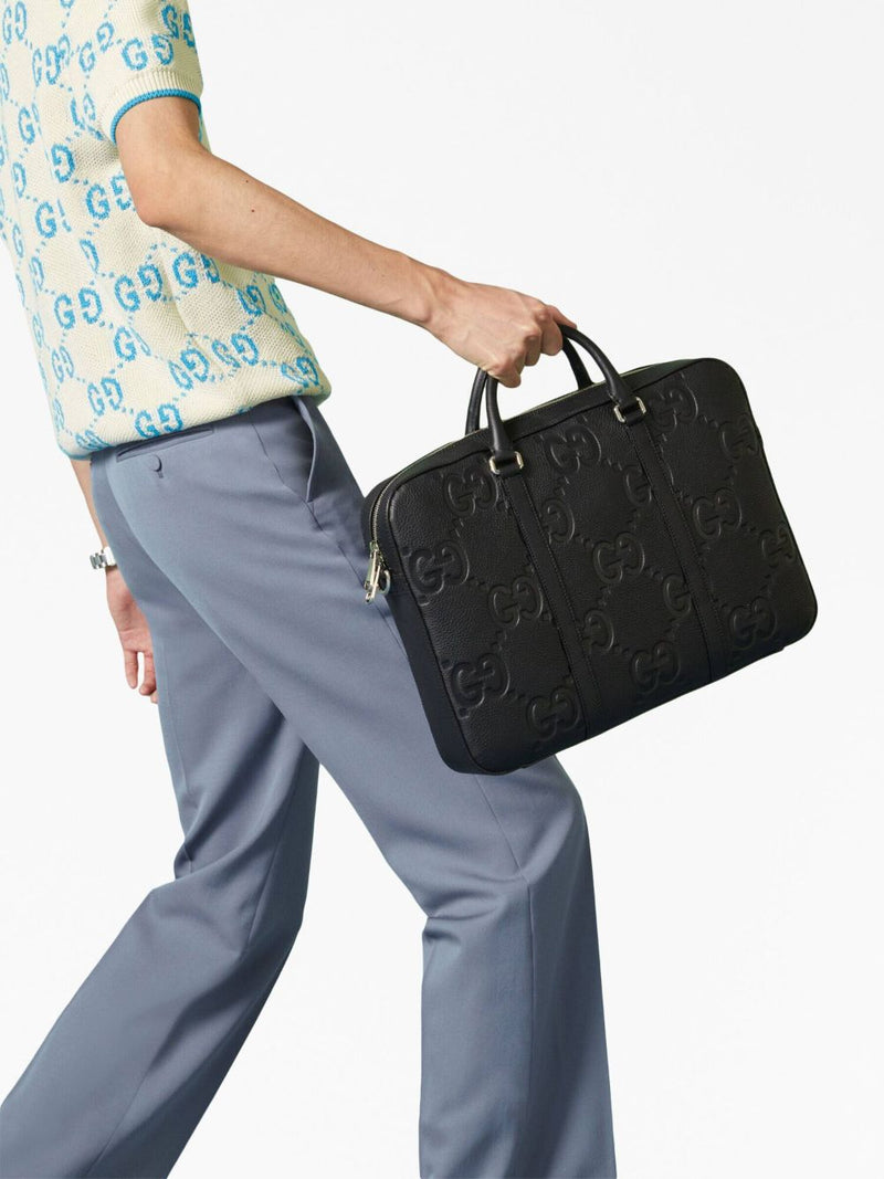 DEBOSSED-LOGO LAPTOP BAG