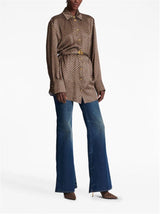 MINI MONOGRAM-PRINT SILK SHIRT