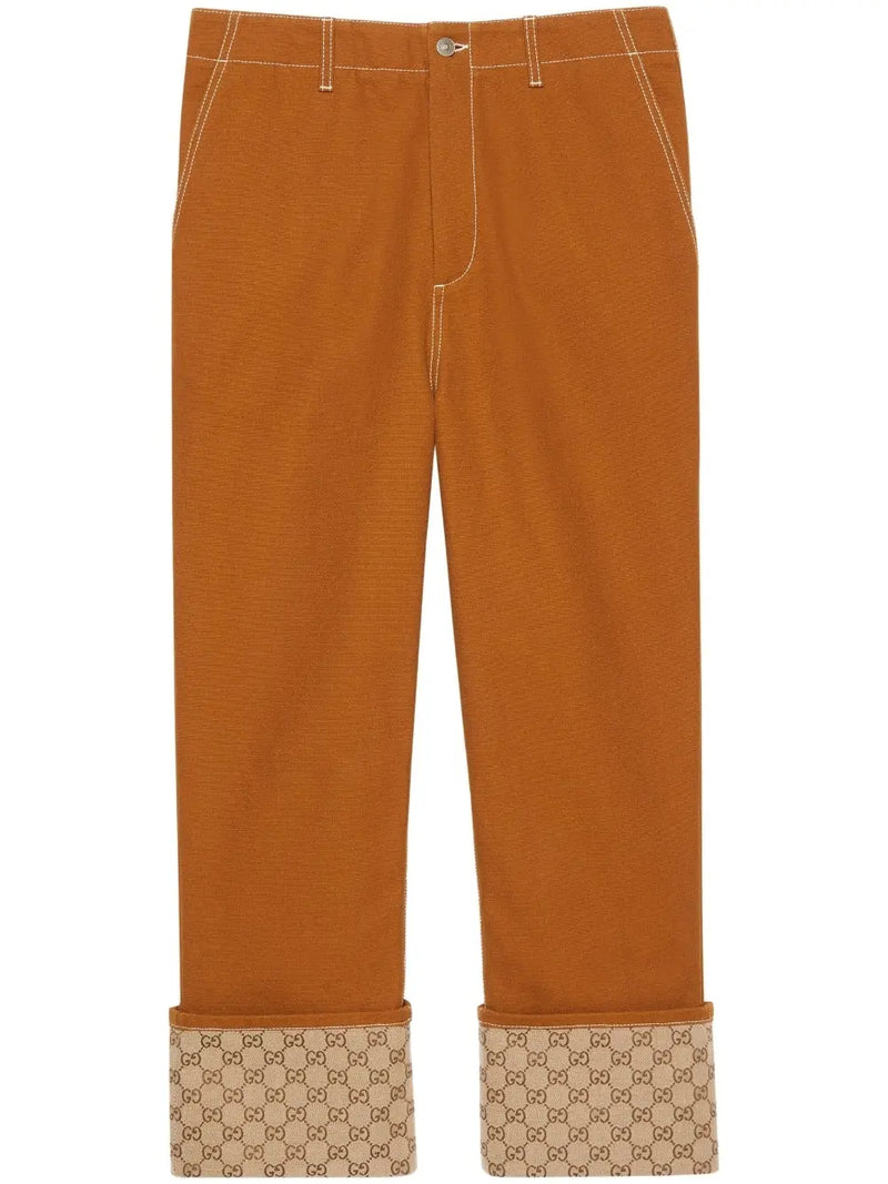 GG CANVAS TURN-UP TROUSERS