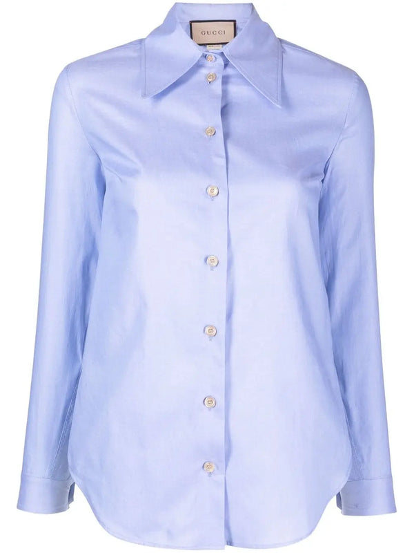 POINTED-COLLAR LONG-SLEEVE SHIRT