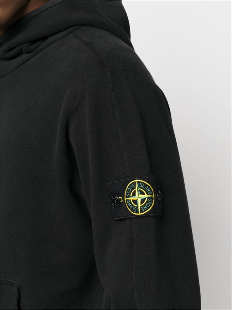 COMPASS-APPLIQUÉ COTTON HOODIE