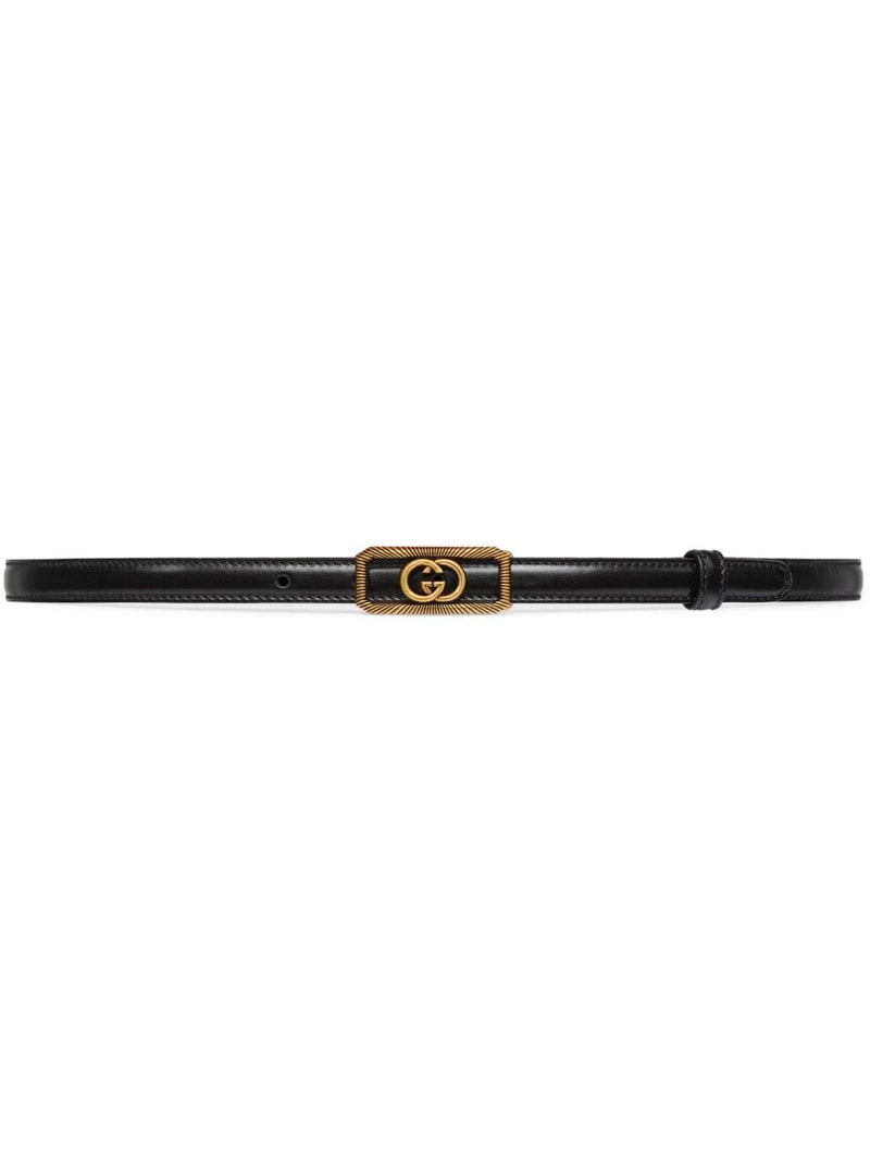 INTERLOCKING G-BUCKLE LEATHER BELT