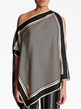 ASYMMETRIC MONOGRAM SILK TOP