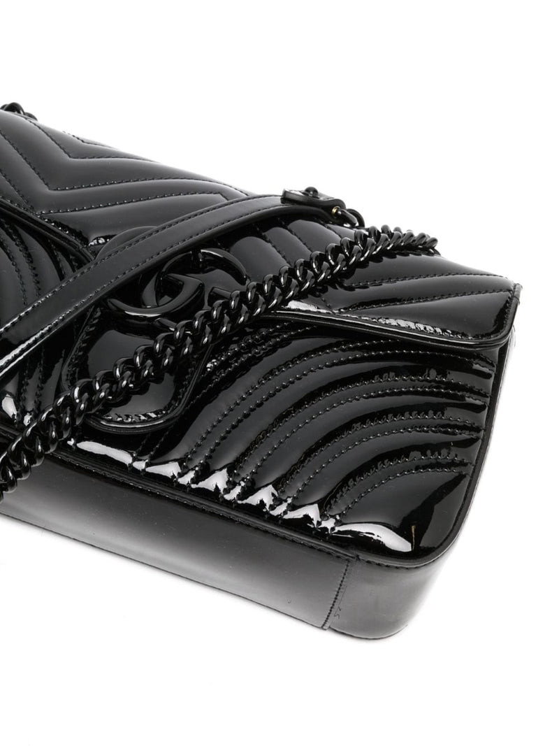 SMALL GG MARMONT PATENT-LEATHER SHOULDER BAG