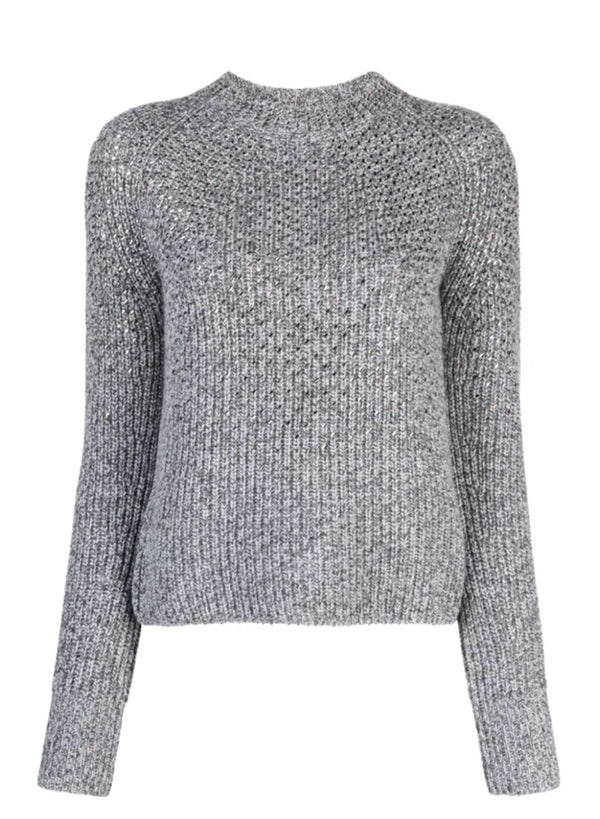 CRYSTAL-EMBELLISHED OPEN-KNIT JUMPER