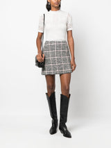 CHECK-PATTERN TWEED MINI SKIRT