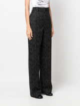 HIGH-WAISTED STRIPED WOOL TROUSERS