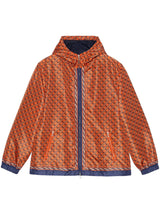 LOGO-PRINT SLOUCHY-HOOD WINDBREAKER